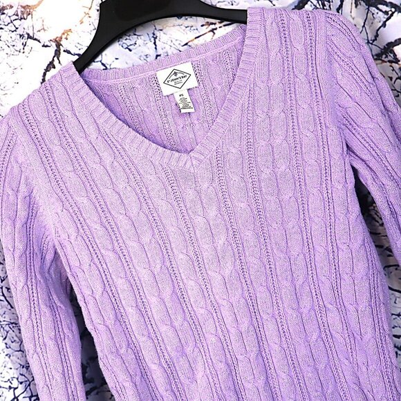 METALLIC LILAC SWEATER SP SJB Pastel Spring Easter Church Casual Y2K Purple Fall - Picture 1 of 7